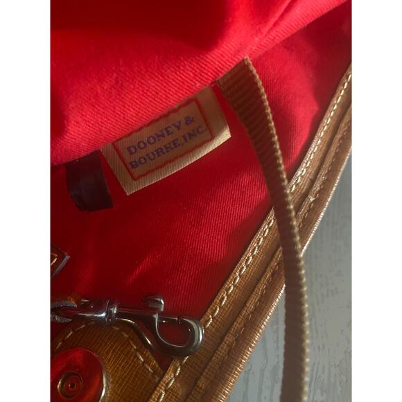 Dooney & Bourke Saffiano Leather Large Tote Bag Tan Cognac Shoulder Purse - Picture 6 of 8